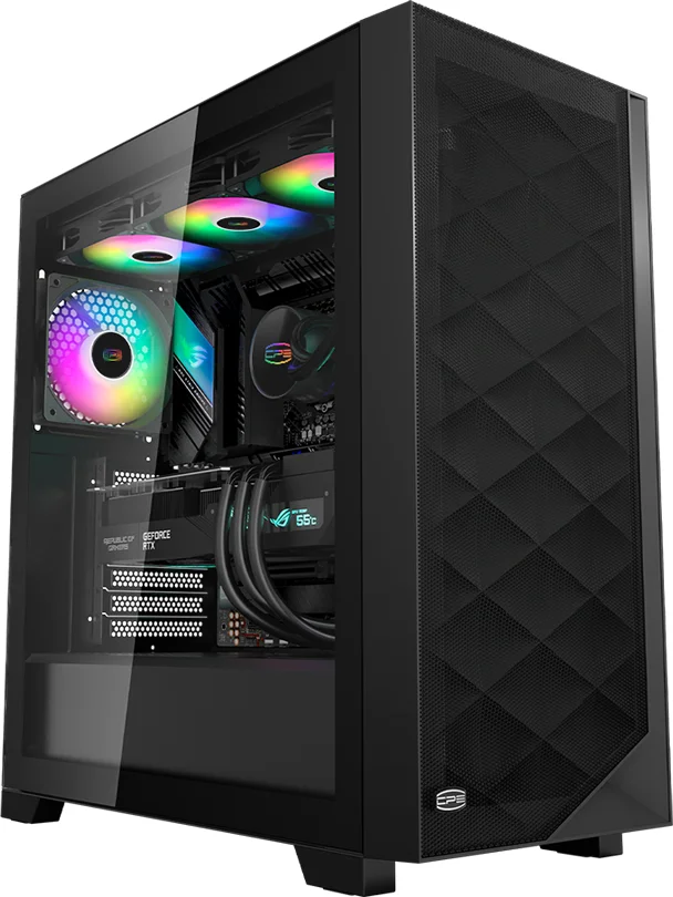 Корпус PCCooler C3D510 BK ARGB черный без БП (C3D510-BKP3-GL)