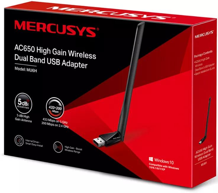 Wi-Fi адаптер Mercusys MU6H