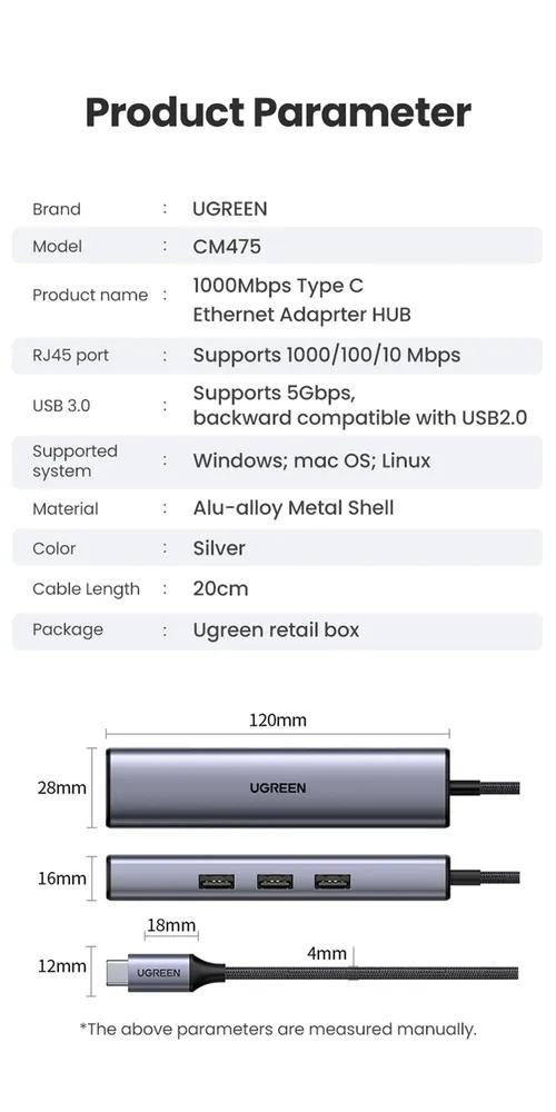Док-станция Ugreen CM475-60600 (60600)