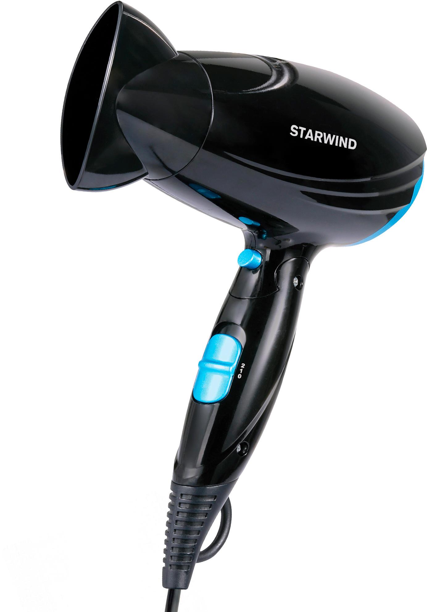 Фен StarWind SHD 7066 черный/синий