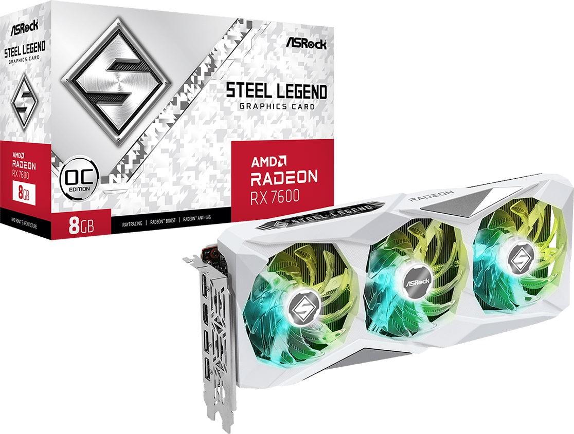 Видеокарта ASRock Radeon RX 7600 Steel Legend 8GB OC (RX7600 SL 8GO)