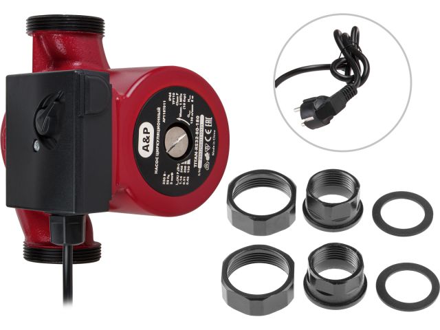 Насос циркуляционный Titan-RS32-80-180, A&P (150-248 Вт, 7800 л/ч, 8 м, для отопления)