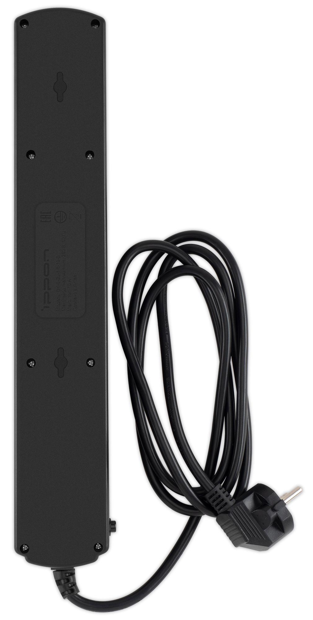 Сетевой фильтр Ippon BK-6-EU-1.8-10-B черный
