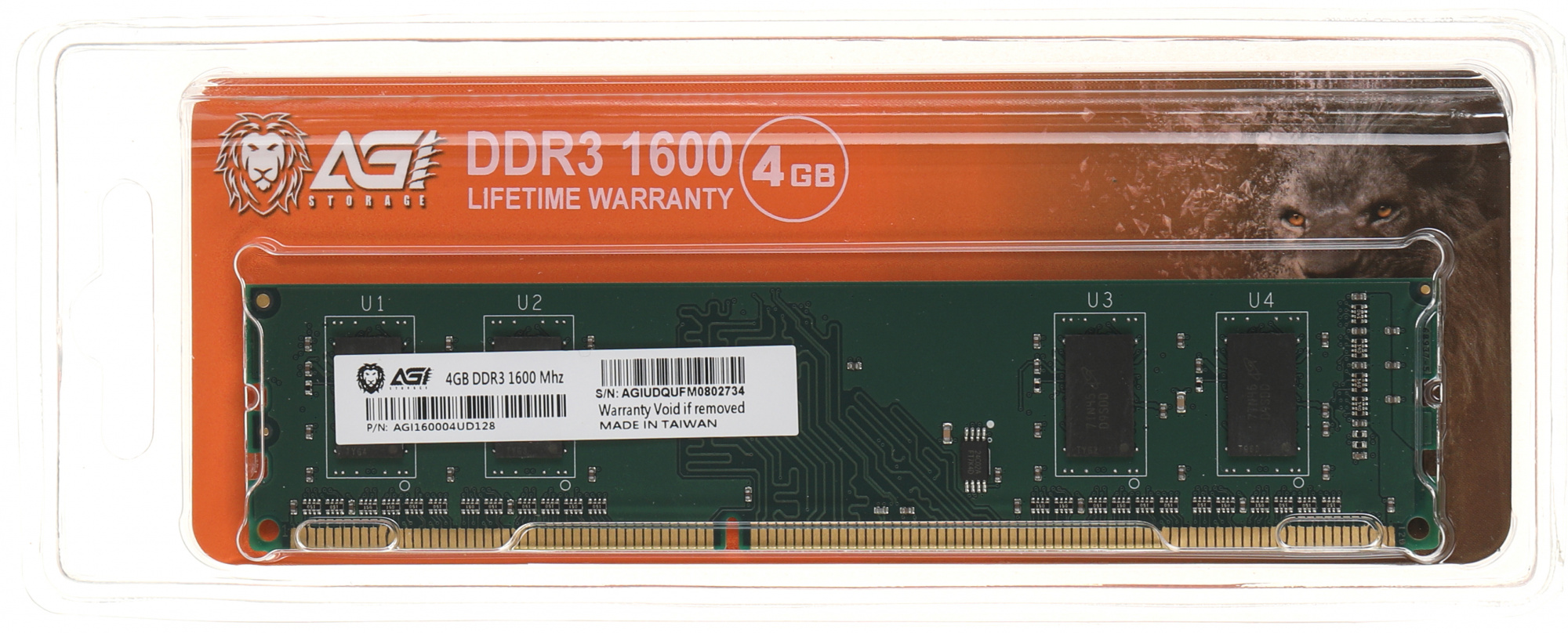 Оперативная память AGI UD128 4GB DDR3 (AGI160004UD128-ST)