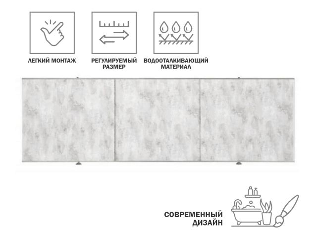 Экран под ванну 1,7 м, пионовая нежность, PERFECTO LINEA