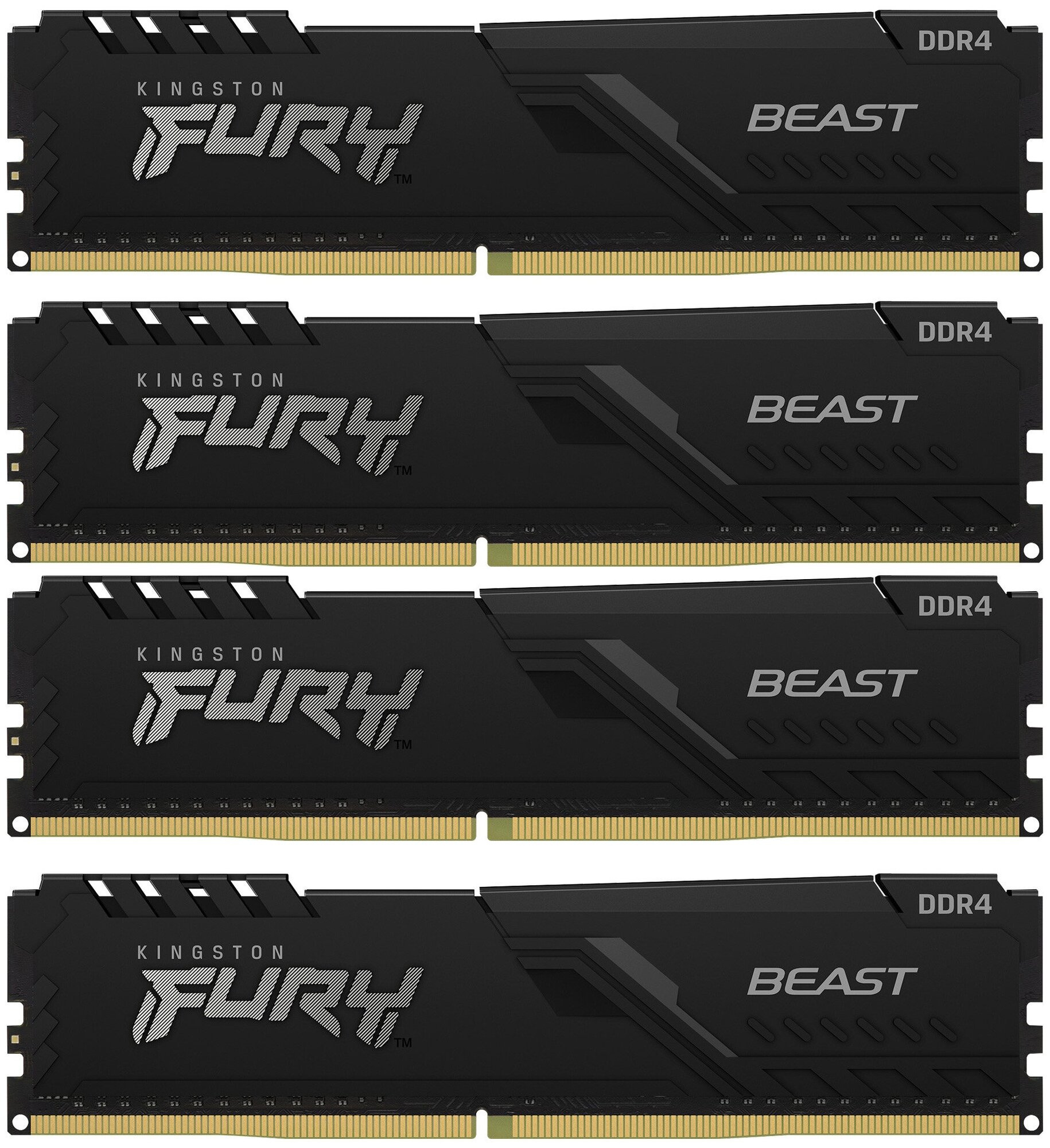 Оперативная память Kingston Fury Beast 4x8GB DDR4 PC4-28800 (KF436C17BBK4/32)
