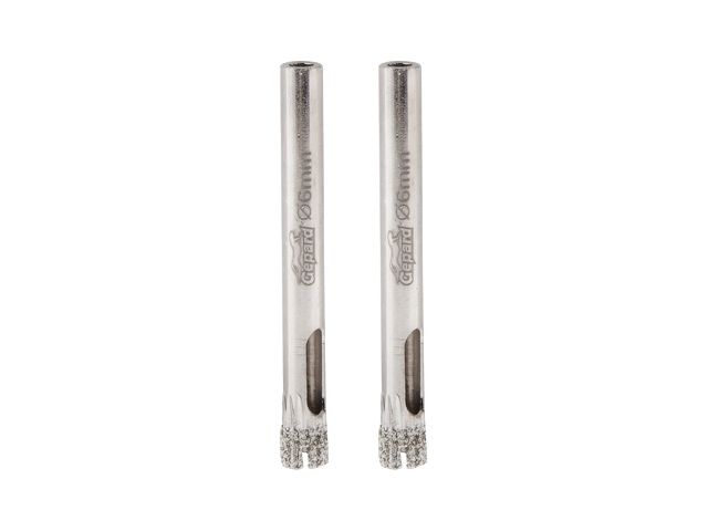 Коронка алмазная  d 6мм по стеклу и керамике 2шт. GEPARD (GP2076-06) (сверло алмазное трубчатое, 2шт)