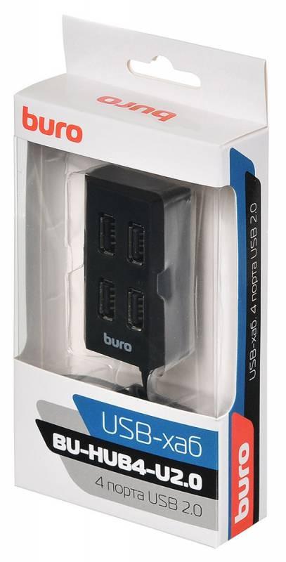 USB-хаб Buro BU-HUB4-U2.0 черный