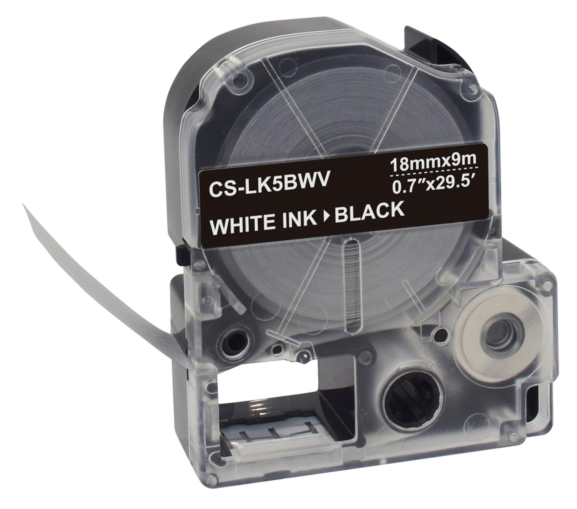Картридж ленточный Cactus CS-LK5BWV черный на белом
