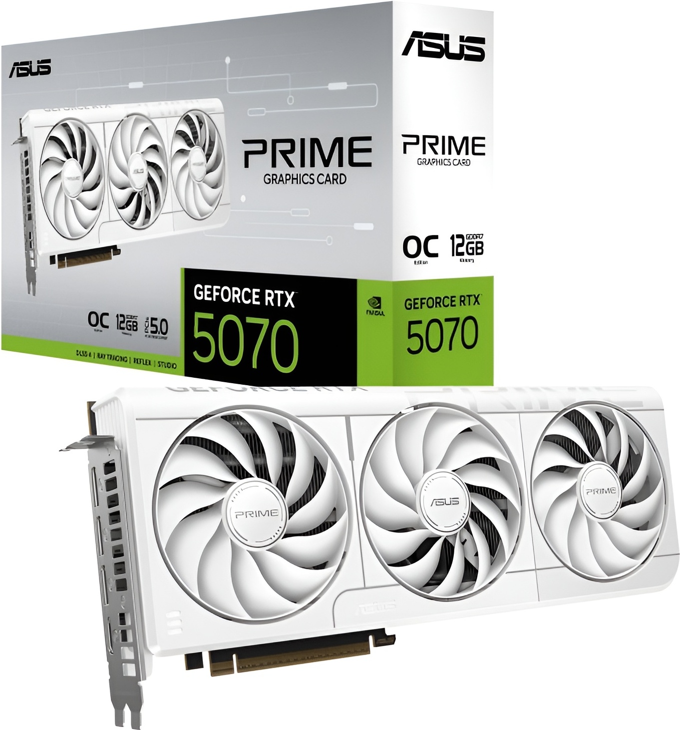 Видеокарта ASUS PRIME GeForce RTX 5070 White OC Edition 12GB GDDR7 PRIME-RTX5070-O12G-WHITE (90YV0M19-M0NA00)