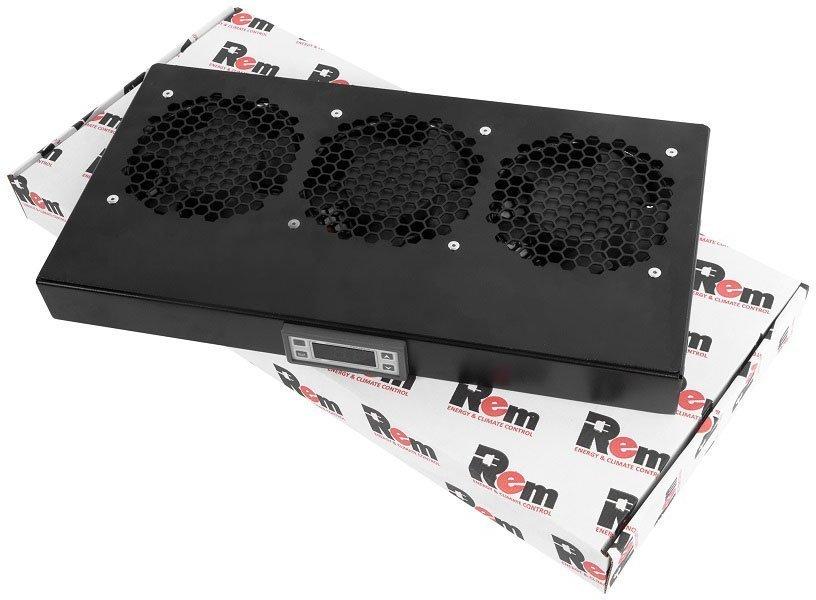 Модуль вентиляторный ЦМО 19" 1U 3 вентилятора, ругл. глубина 200-310мм с контроллером R-FAN-3K-1U-9005