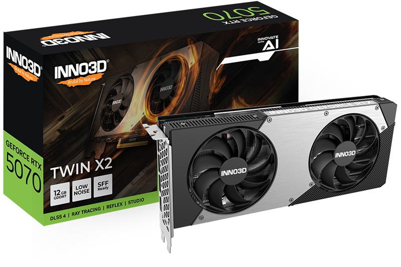 Видеокарта Inno3D GeForce RTX 5070 Twin X2 12GB GDDR7 (N50702-12D7-195064N)