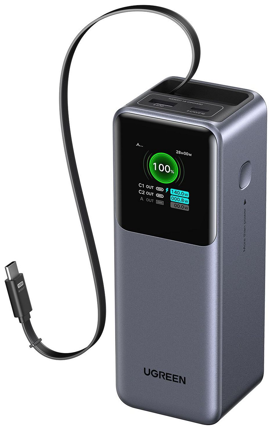 Портативное зарядное устройство Ugreen PB726 Space Gray (55987B)