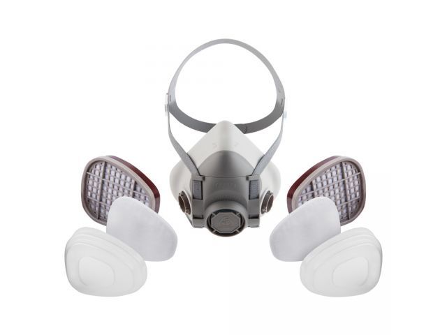 Полумаска 5500Р с фильтрами 6510 А1 с предфильтрами и с держателями Jeta Safety (комплект) (р-р М, для защиты дыхания (полумаска, фильтры A1 2шт, пред