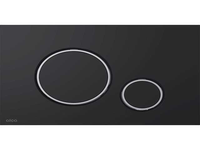 Кнопка для инсталляции (черный-мат/хром-глянец), Alcaplast