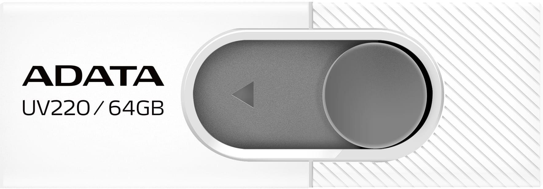 USB Flash-накопитель A-Data UV220 64GB белый/серый (AUV220-64G-RWHGY)