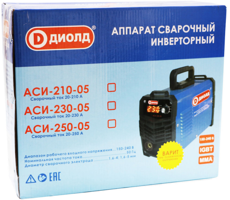 Сварочный инвертор Диолд АСИ-210-05 ММА DC (30012300)