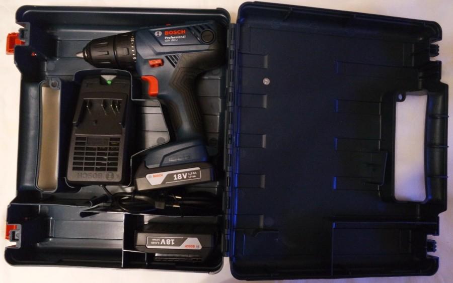 Дрель-шуруповерт Bosch GSB 180-LI Professional с 2-мя АКБ, кейс (0.601.9F8.307)