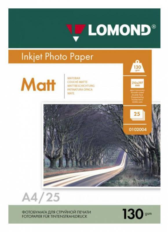 Фотобумага Lomond Матовая двухстороняя А4 130 г/кв.м. 25 листов 0102039