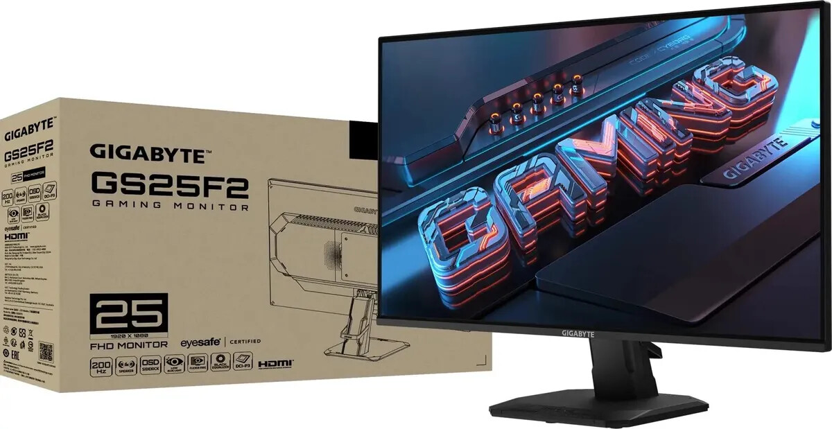 Монитор Gigabyte GS25F2 черный (20VM0-GS25F2BM-1EKS)