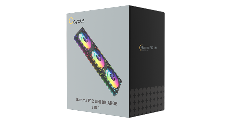 Комплект вентиляторов для корпуса Ocypus Gamma F12 UNI BK ARGB 3 IN 1 (Gamma-F12-BK3AM00U-GL)