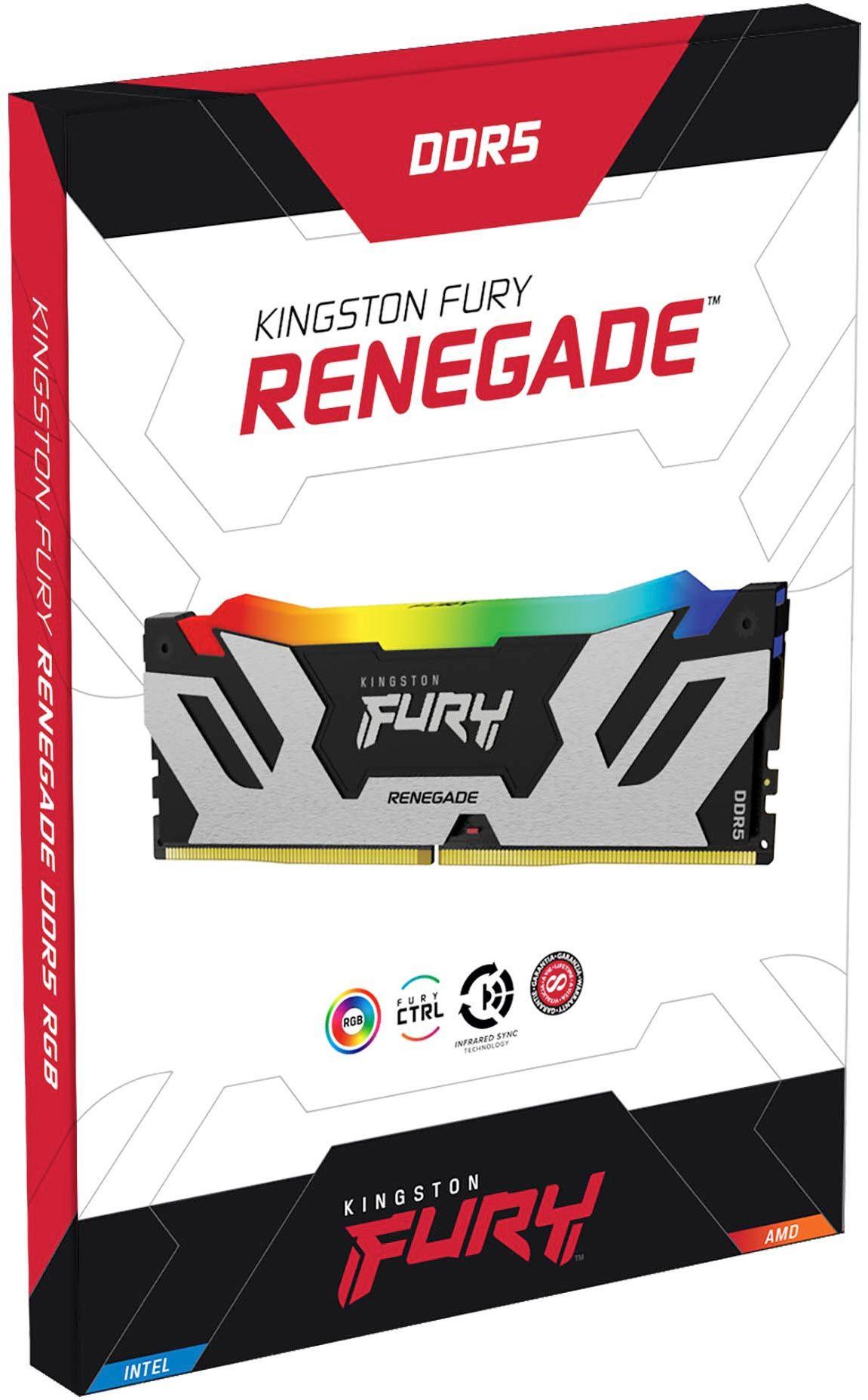 Оперативная память Kingston Fury Renegade Black RGB Gaming DDR5 16GB (KF572C38RSA-16)