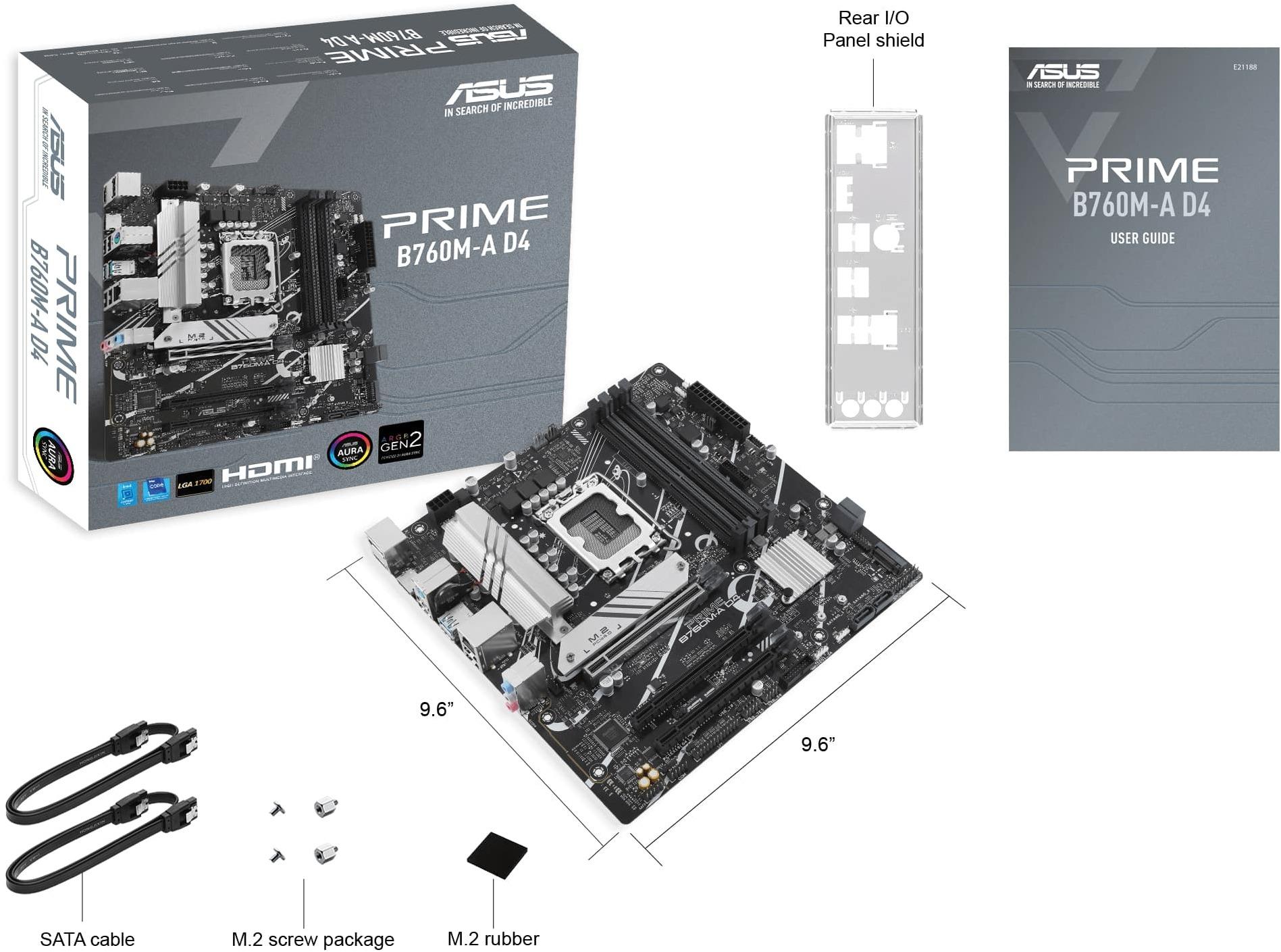 Материнская плата ASUS Prime B760M-A D4-CSM (90MB1D00-M1EAYC)