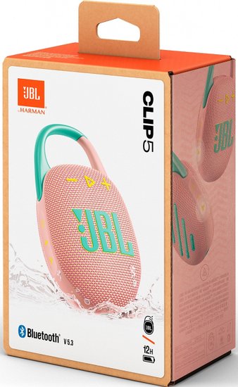 Беспроводная колонка JBL Clip 5 розовый (JBLCLIP5PINK)