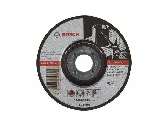 Круг обдирочный 125х6x22.2 мм для нерж. стали BOSCH (Обдирочный круг BOSCH Expert for Inox, выпуклый 125х6 мм по нержавейке)