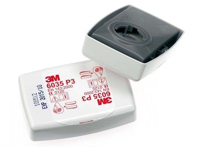 Фильтр 3М 6035 (2шт в уп.) (к маскам 6200, 6300\6500,750Х,6800,6900 Защита от твердых и жидких аэрозолей (от краски))