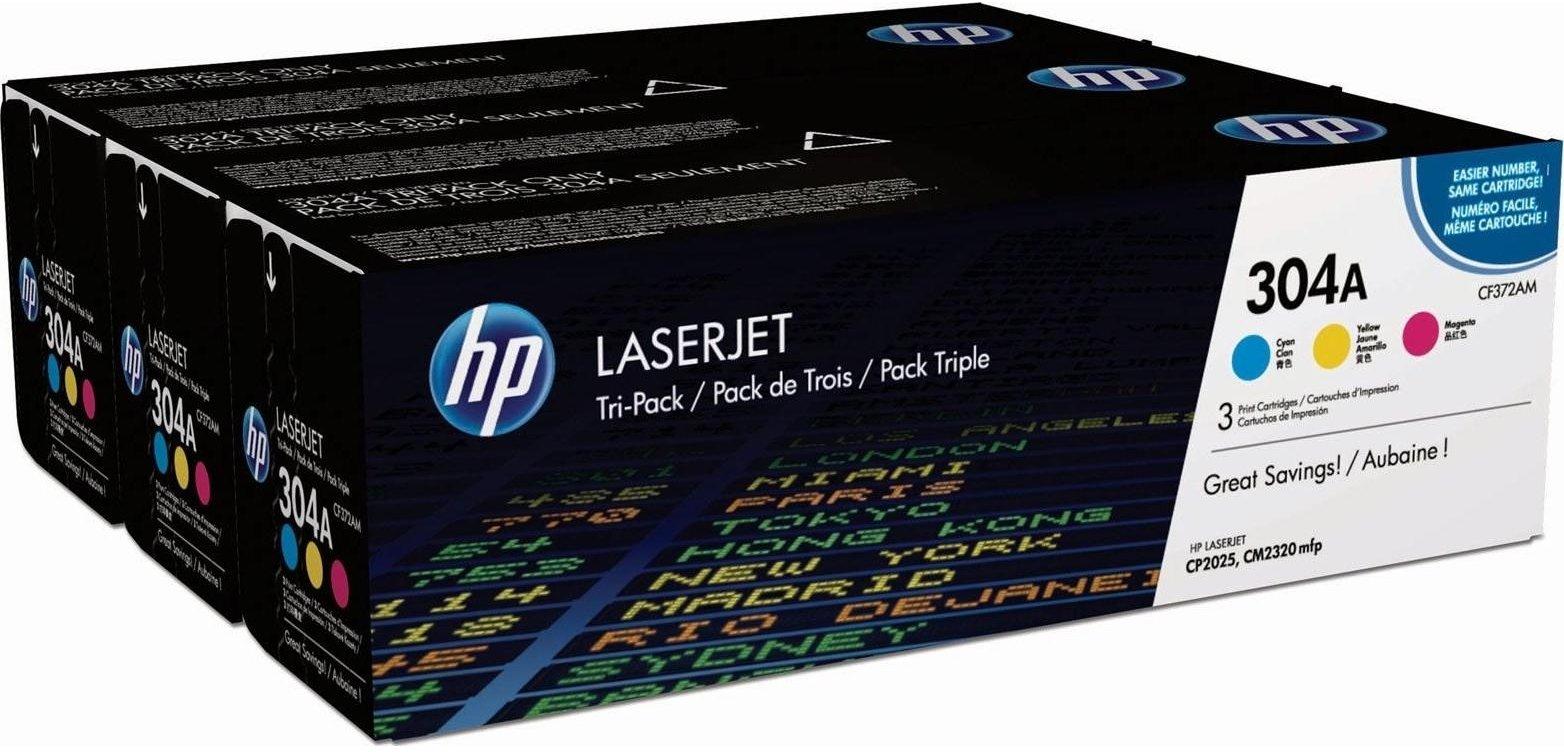 Тонер-картридж HP 304A голубой/желтый/пурпурный (CF372AM)