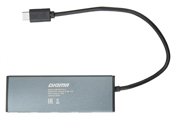 USB-хаб Digma HUB-4U3.0-UC-G
