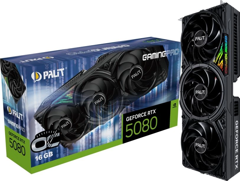 Видеокарта Palit RTX 5080 GamingPro OC 16GB GDDR7 (NE75080S19T2-GB2031A)