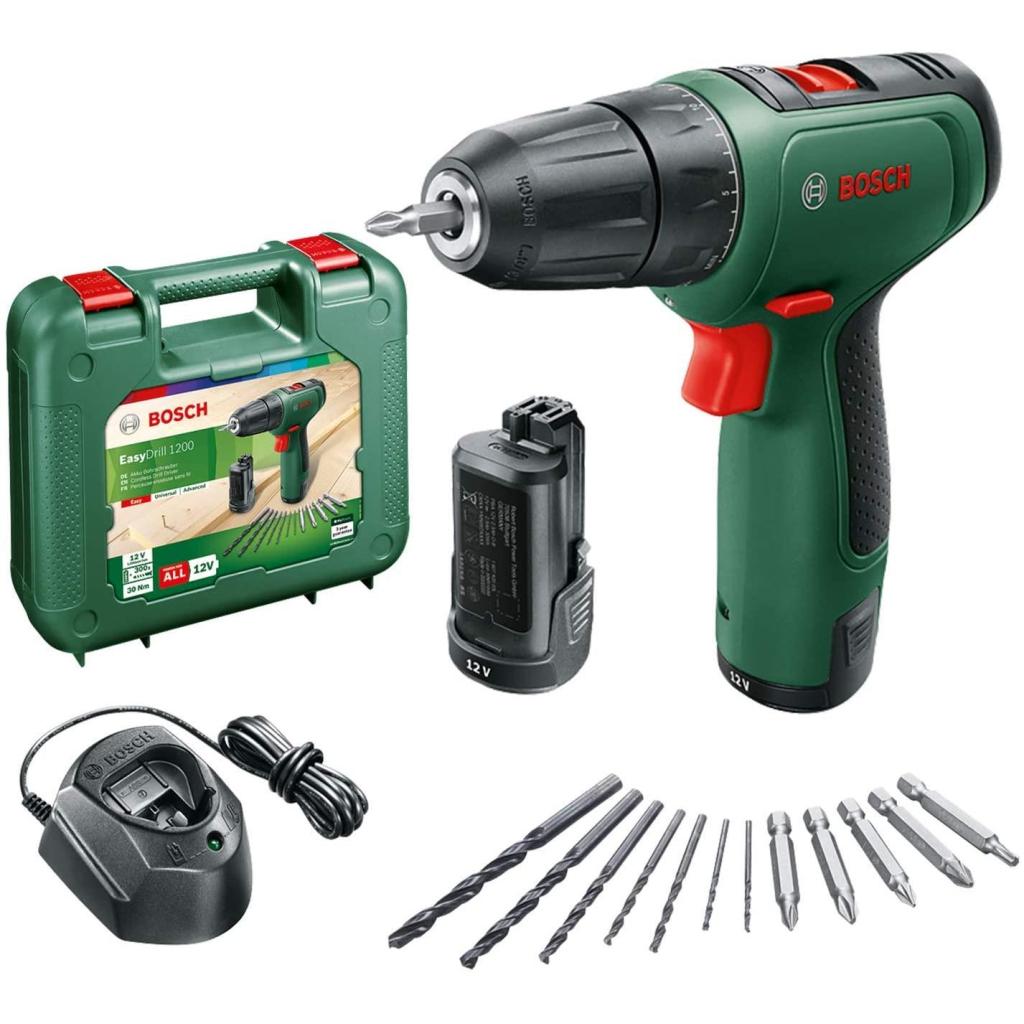 Дрель-шуруповерт Bosch EasyDrill 1200 с 2-мя АКБ, кейс (06039D3007)