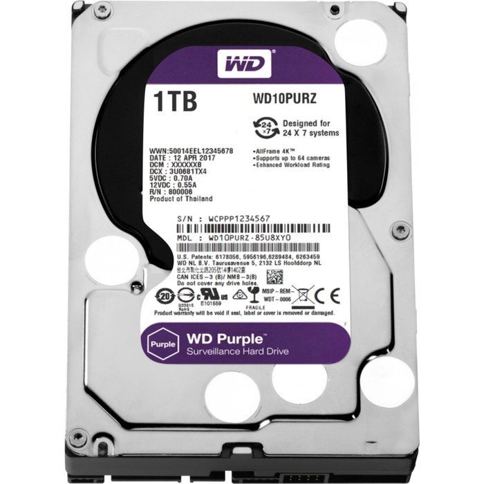 Жесткий диск WD 1TB WD10PURZ