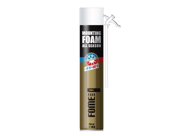 Пена монтажная бытовая всесезонная FOME FLEX "Mounting foam all season" (750мл) (Выход около 45л)