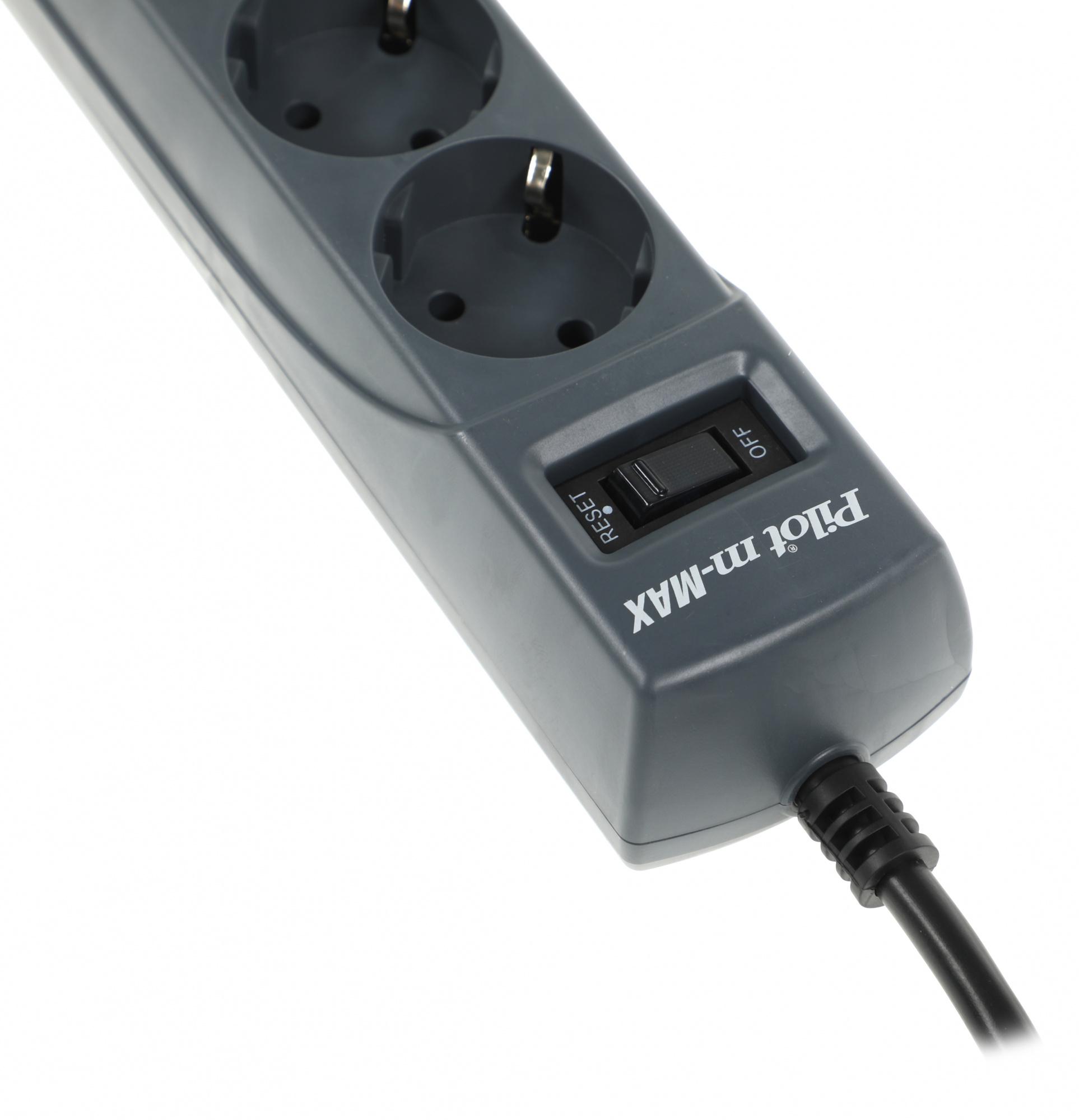 Сетевой фильтр ZIS Pilot m Max 4 euro outlets 3m Black