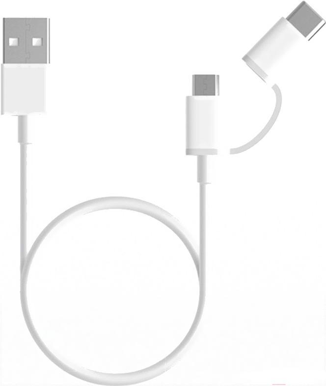 Кабель двойной Xiaomi Mi 2-in-1 USB Cable Micro USB to Type C (30cm) SJV4083TY
