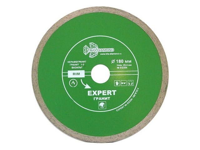 Алмазный круг 180х25,4мм по керамике сплошн.ультратонкий Hot Press (1.8мм) (Trio-Diamond)