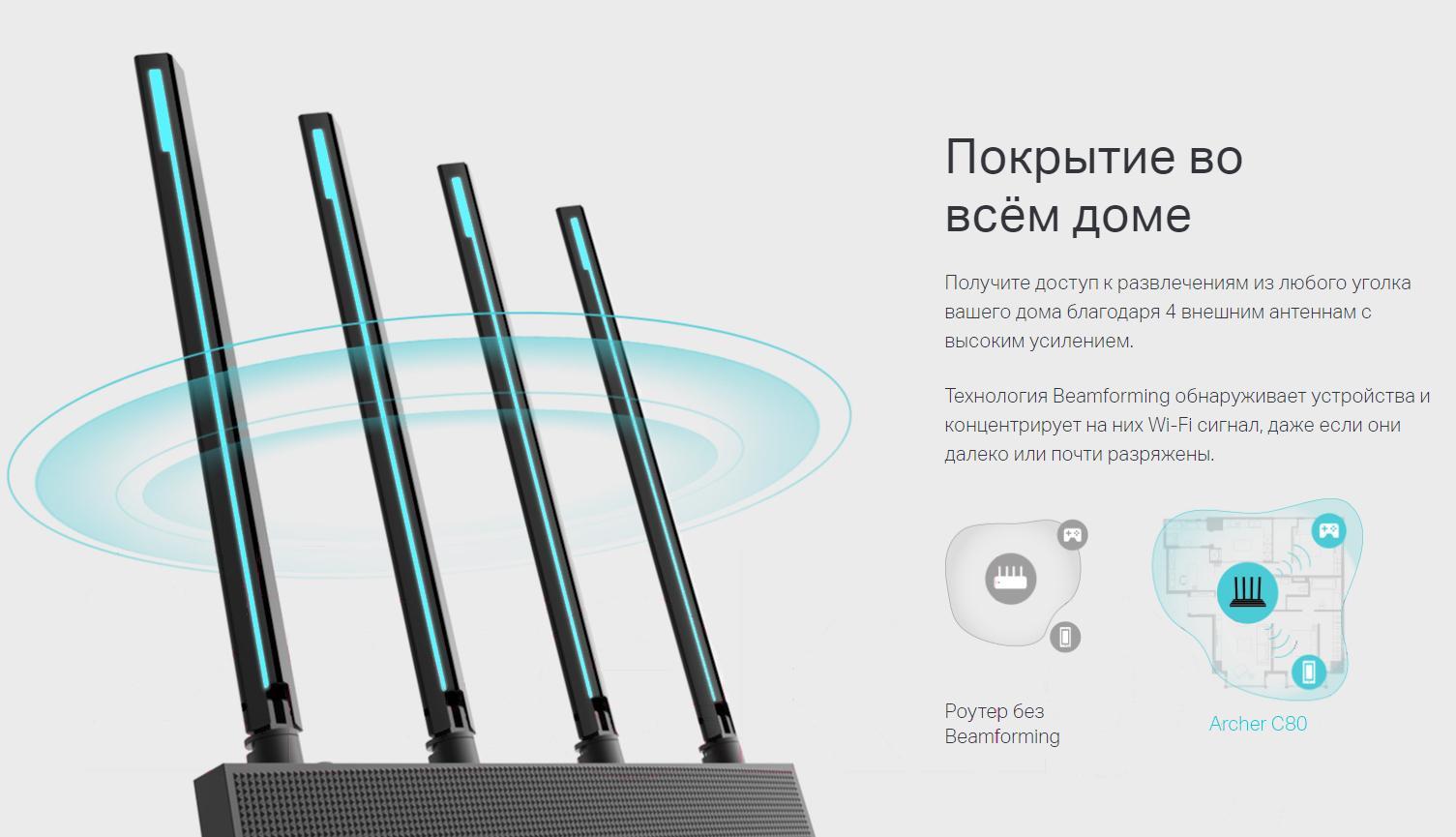 Беспроводной маршрутизатор TP-Link Archer C80 AC1900 MU-MIMO