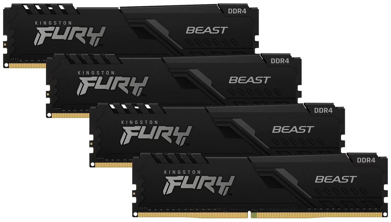 Оперативная память Kingston Fury Beast Black 4x32GB DDR4 (KF432C16BBK4/128)