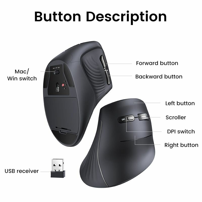 Мышь Ugreen MU008 Black (25444)