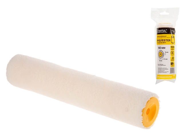 Ролик "POLYESTER" 40-180мм под ручку 8мм бежевый STARTUL PROFI (ворс 5 мм, нанесение всех видов лака, филт, полиэстер, велюр)