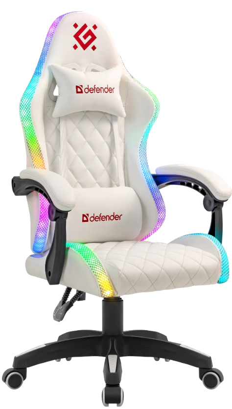 Геймерское кресло Defender Energy белый RGB (64557)