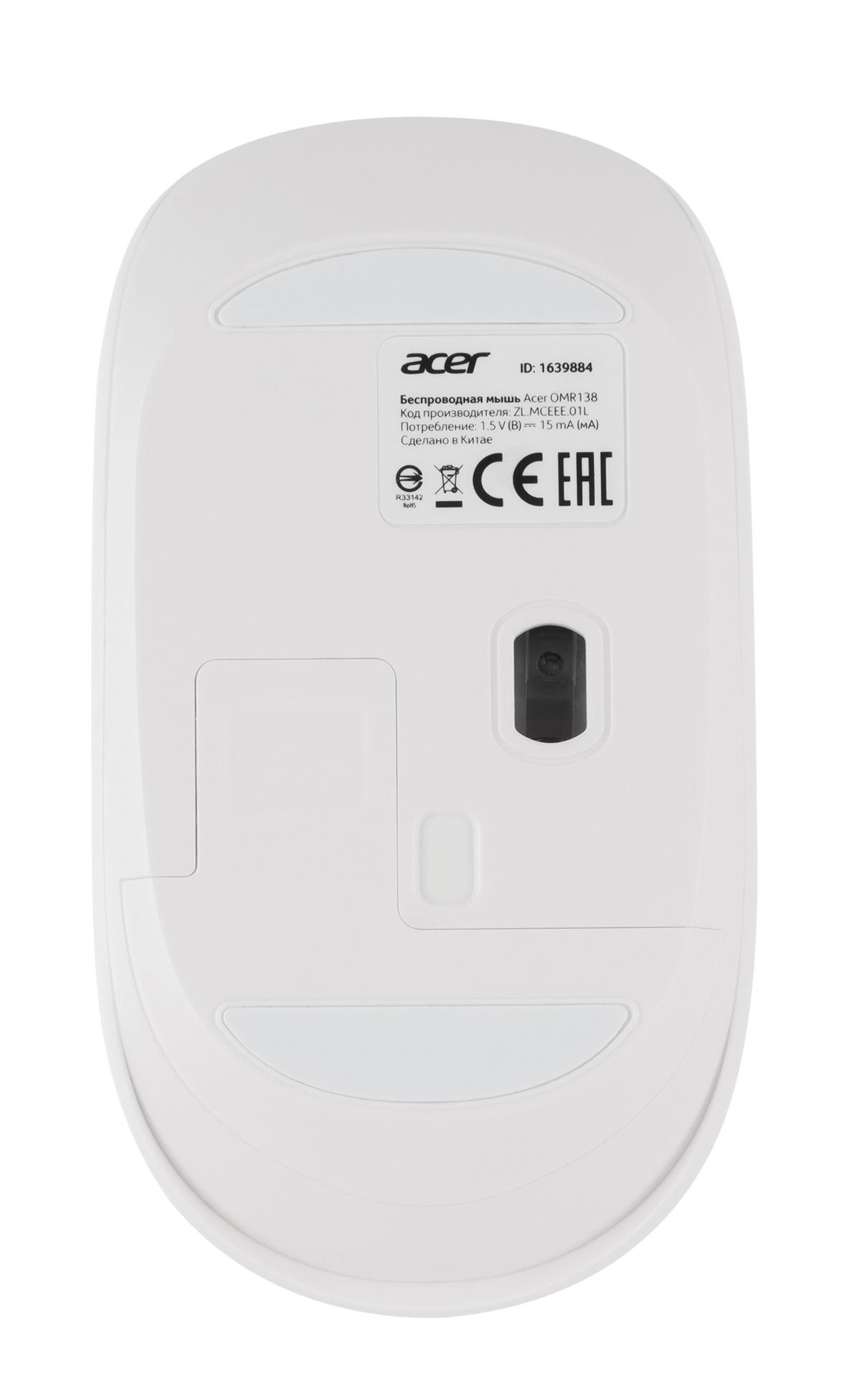 Мышь Acer OMR138 белый (ZL.MCEEE.01L)