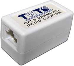 Соединитель 2-х портов RJ-45, неэкранированный, категории 5е арт. TWT-CP45UTP5E