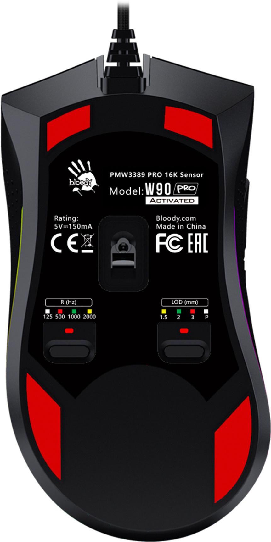 Мышь A4Tech Bloody W90 Pro черный