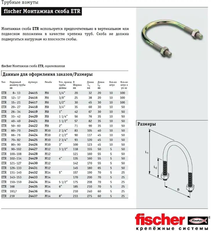 Монтажная скоба для труб Fischer ETR 219 5шт (24437)