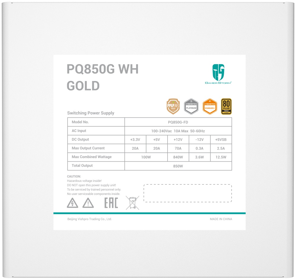 Блок питания DeepCool PQ850G WH ATX 850W (R-PQ850G-FD0W-WGEU-V1)