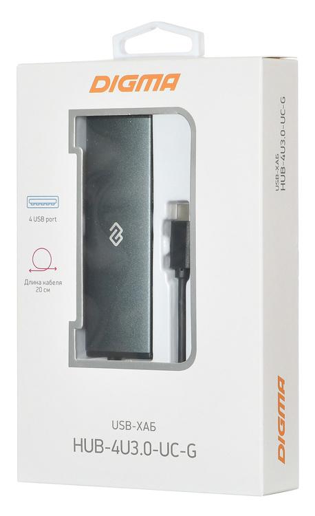 USB-хаб Digma HUB-4U3.0-UC-G